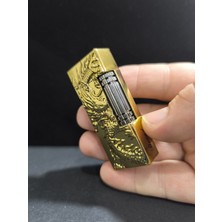 UltraMint Yandan Çarklı Slim Fit Metal Ejderha Tasarımlı Şık Çakmak