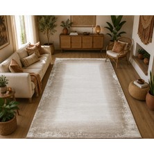 Hoom Rugs Sembol 2907 Bej Akrilik Dayanıklı Makine Halısı