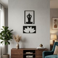Gözeler Yoga ve Meditasyon Temalı Ahşap Tablo Seti