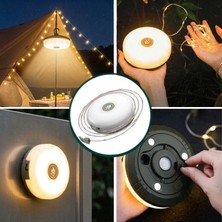 MiraLive 2’si 1 Arada 5 Farklı Işık Modlu Gün Işığı Şarjlı Kamp Lambası ve Makaralı 10 Metre Peri LED Işık – Su Geçirmez Mıknatıslı Aydınlatma Feneri (4887)