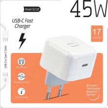 Anka Cep Cep Telefonu Aksesuarları Poco F3 Uyumlu 45W Pd Usb-C To Type-C Hızlı Şarj Aleti + Kablo SG120