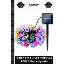 Carlburn #solar Bahçe Dekoratif Aydınlatma Dış Mekan Güneş Solar 5m 50 LED Papatya Rgb 8 Fonksiyonlu