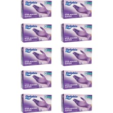 Dolphin Lila Nitril Muayene Eldiveni S Beden 100 Adet x 10 Paket - Mdr