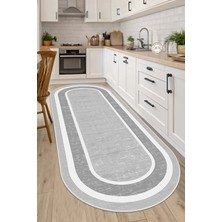 West Home Makinede Yıkanabilir Kaymaz Taban Leke Tutmaz Dijital Oval Mutfak Halısı Salon Halısı ve  Yolluk