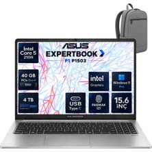 Asus Expertbook P1 P1503CVA Intel® Core™ 5 210H 40 GB Ddr5 4 Tb SSD 15.6'' Fhd (1920 x 1080) 300NITS Windows 11 Pro Taşınabilir Bilgisayar C516512G0DRNP20