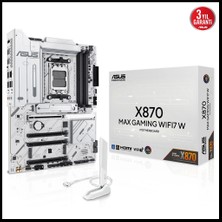 Asus X870 Max Gamıng Wıfı7 W, 4xddr5, 3xm2, Hdmı, Dp, Type-C, Wi-Fi 7, Bluetooth V5.3, Am5 Soket Gamıng Anakart