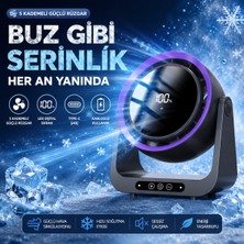 Tarçın Dijital Göstergeli Taşınabilir 5 Kademe Masaüstü Fan