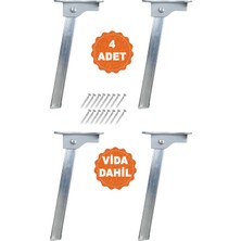 İYİMİ Profil Yer Sofrası 20 cm Metal Katlanır Laptop Sehpa Ayağı Set Gri Renkli