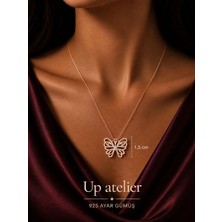 Up Atelier 925 Ayar Gümüş Zirkon Taşlı Gold Kelebek Model