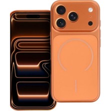 Blue Team Iphone 17 Pro Uyumlu Kamera Koruma Mercekli Turuncu Lüks Kılıf