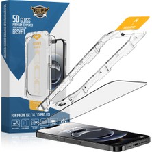 Buff iPhone 16E/14/13 Pro/13 5d Easyfit Kolay Uygulama Aparatlı Ekran Koruyucu