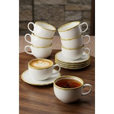 Keramika Vezura Çay-Kahve-Cappucino 6 Kişilik 12 Parça Fincan Seti