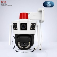 Vorex Trio TR-WX259 Wifi Dış Mekan Güvenlik Kamerası 3 Görüntü Çift Lens Ptz Takip Sistemli