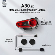 Always Teknoloji A30 2x Bt5.3 Motosiklet Kurye Kask Kulaklık Intercom Işıklı 2 Kişi Eşleşmeli