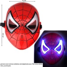 Pandoli Halloween Spiderman Örümcek Adam Maskesi Işıklı Çocuk Boy 1 Adet 21X16 cm