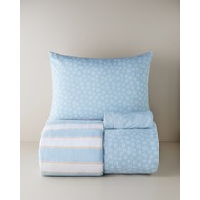 English Home Daisy Nest Kolay Ütülenir Çarşaflı Tek Kişilik Nevresim Takımı 160X220 cm Mavi