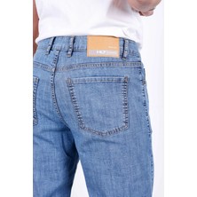 Hlt Jeans Erkek Yazlık Mavi Kar Ince Kumaş Regular Fit Boru Paça Esnek Likralı Jeans HLTHE001969