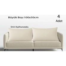 Emir-Ay@hometeks 4ADET Büyük Boy Kırlent Kılıfı ,yastık Kılıfı (Leke Tutmayan Silinebilir Kadife/döşemelik Kumaş)