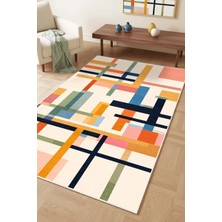 West Home Makinede Yıkanabilir Kaymaz Taban Leke Tutmaz Dijital Salon Halısı Mutfak Halısı Kilim ve Yolluk