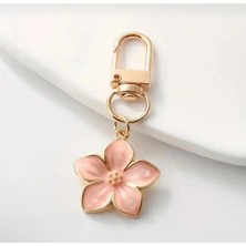 Bag And Shine Pembe Detaylı Çiçekli Çanta Charmı