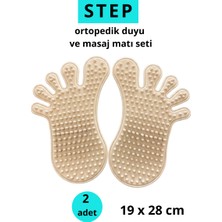 Ortohalı Step Ortopedik Duyu ve Masaj Matı Seti Bej – Çocuk ve Yetişkinler Için Kaymaz, Suya Dayanıklı