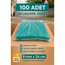 Ardin Renkli Kalın Frozen Pipet 8mm 24CM