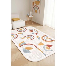 West Home Makinede Yıkanabilir Kaymaz Taban Leke Tutmaz Dijital Salon Halısı Mutfak Halısı ve Yolluk