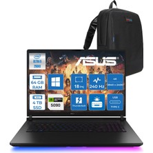 Asus Rog Strix Scar G18 G835LXG-TQ557 Intel Core Ultra 9 290HX Plus 64GB Ddr5 4tb SSD W11PRO 175W RTX5090 24GB Ggdr7 18" 4K Wquxga Miniled 240Hz Gaming Laptop ROGTQ557P34 + Zettaçanta