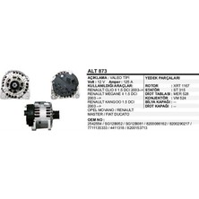 Dodo Alternatör 12V 125A Renault Clıo Iı/megane Iı/kangoo 1.5dci 03- Opel Movano/master Fıat Ducato V Tip