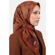Hadiora Kadın Turuncu Soyut Desenli Dikişli Yazma
