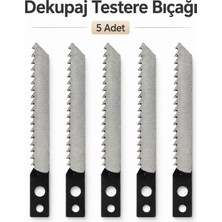 Badem10 Ahşap Dekupaj Testere Bıçağı 5 Adet T Ince Dişli Kesim Testere Pratik Yedek Uç Seti