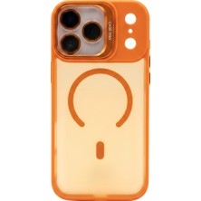 Ps iPhone 17 Pro Max Standlı ve Lens Koruyucu Hediyeli Rote Serisi Magsafe Kılıf  - Turuncu