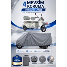 Motobros Motosiklet Brandası Arora Felıx New 3 Tekerlekli Elektrikli Araç Brandası Gri 4 Mevsim Su Geçirmez Uv Korumalı