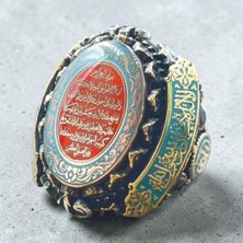 Takılingo 925 Ayar Gümüş Ayetel Kursi Yazılı Kelime-I Tevhid Erkek Yüzük