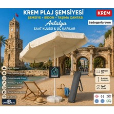 Dogant Krem Balkon  Bahçe Şemsiyesi Bidonlu Çantalı