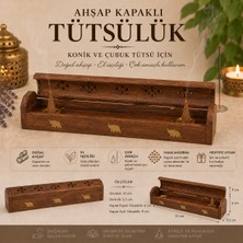 İki Yedi Konsept Arboral 771 Fil Figürlü Ahşap Tütsülük Çubuk ve Konik Tütsü Kutusu Dekoratif Tütsülük