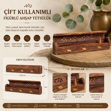 İki Yedi Konsept Arboral 773 Fil Figürlü Ahşap Tütsülük Kapaklı Çubuk Konik Tütsü Kutusu Dekor