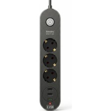 Showmax SH-4628 Termal Akım Korumalı 3'lü Priz (2 USB + 1 Type-C / 2 Metre)