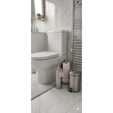 Primanova Monza Cigo 3litre Pedallı Çöp Kovası Soft ve Wc Tuvalet Fırçası Inox Mat