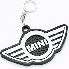 3D Baskı Zamanı 3D Baskı Mini Cooper Tasarım Anahtarlık – Petek Desenli Premium Araba Anahtarlığı | Siyah Beyaz Otomotiv Aksesuar