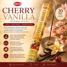 İki Yedi Konsept Hem Cherry Vanilla Tütsü Çubuğu 20 Adet Kiraz ve Vanilya Aromalı Çubuk Tütsü Aromatik Koku