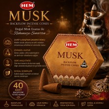 İki Yedi Konsept Hem Musk 40 Adet Geri Akış Tütsü Konisi Misk Kokulu Backflow Tütsü Aromatik Koku Meditasyon