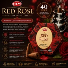 İki Yedi Konsept Hem Red Rose 40 Adet Geri Akış Tütsü Konisi Gül Kokulu Backflow Tütsü Meditasyon Aroması