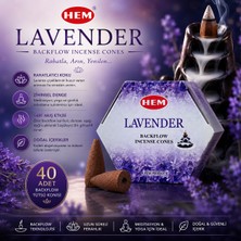 İki Yedi Konsept Hem Lavender 40 Adet Geri Akış Tütsü Konisi Lavanta Kokulu Backflow Tütsü Aromatik Koku Meditasyon