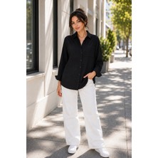 Hayalet Premium Pamuk Dokuma Kadın Müslin Gömlek – Loose Fit Uzun Tunik
