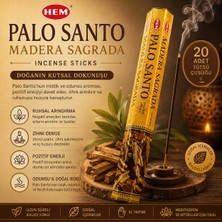 İki Yedi Konsept Hem Palo Santo Madera Sagrada Tütsü Çubuğu 20 Adet Odunsu Aromalı Çubuk Tütsü Aromatik Koku