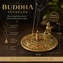 İki Yedi Konsept Altın Renk Buddha Tütsülük, Çubuk ve Konik Tütsü Aparatı, Meditasyon Yoga Ev Dekoru