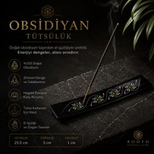 İki Yedi Konsept Obsidiyan Tütsülük, Doğal Taş Tütsü Tabağı, Spiritüel Dekorasyon, Meditasyon ve Yoga Aksesuarı