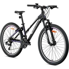 Kron Xc 75 - 24 Mtb Lady - 13' - 21 Vites -V.brake - Mat Siyah/mor-Gri-Mavi