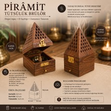 İki Yedi Konsept Ahşap Piramit Tütsülük Brülör, Kapaklı Konik Tütsü Yakma Kutusu, Meditasyon ve Dekoratif Obje